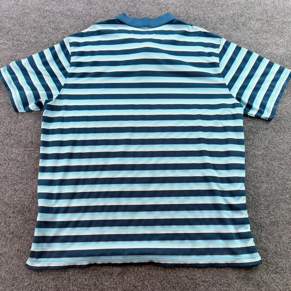 Nike Golf Disney Parks Mickey Mouse Polo Shirt Dri-FIT Striped 2XL Blue Men Rare